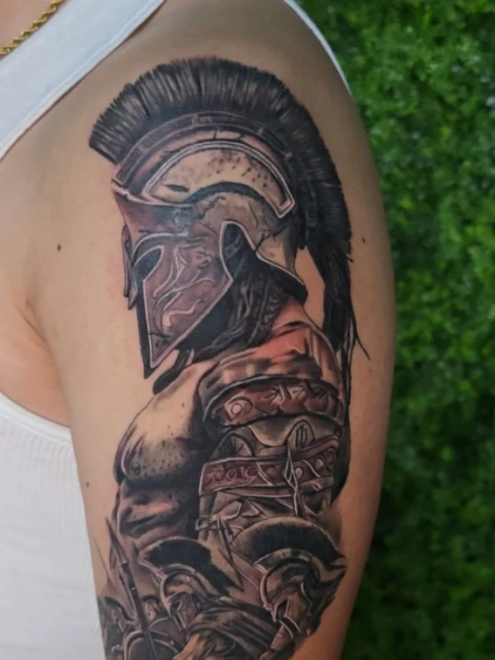 2nd session on this warrior piece to add to this sleeve. I love doing pieces like this! Hit me up if you are looking for something like this!