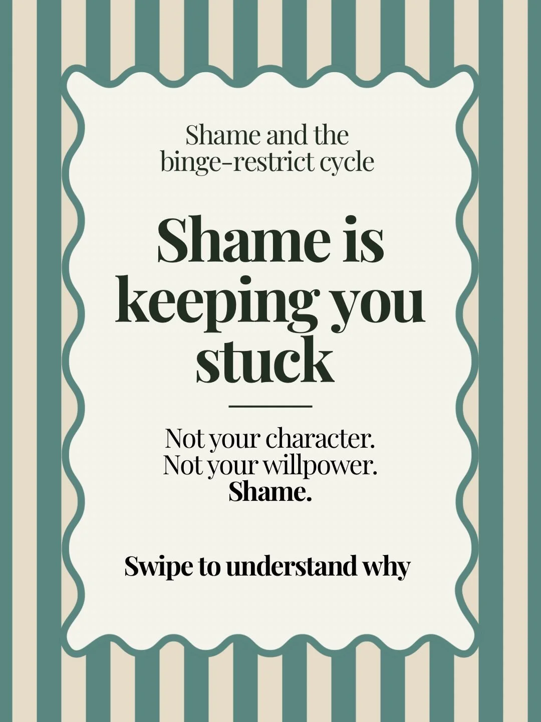 Bren&eacute; Brown defines shame as &ldquo;an intensely painful feeling or experience that we are flawed and therefore unworthy of love and belonging.&rdquo;

That&rsquo;s what bingeing feels like for many people.

Shame tells you &ldquo;I am bad&rdq