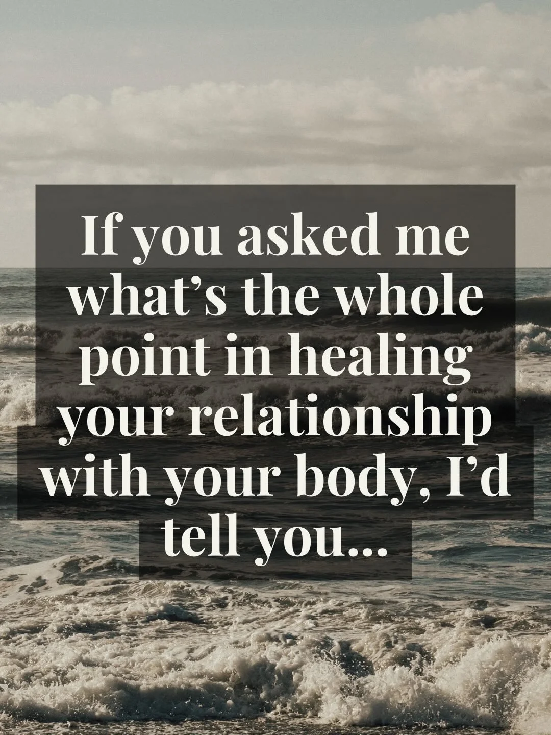 It&rsquo;s so easy to forget why you&rsquo;re repairing your relationship with your body when things get difficult. Especially with extreme thinness being not only normalised, but praised as well.

Use this as a reminder of why you&rsquo;re working o