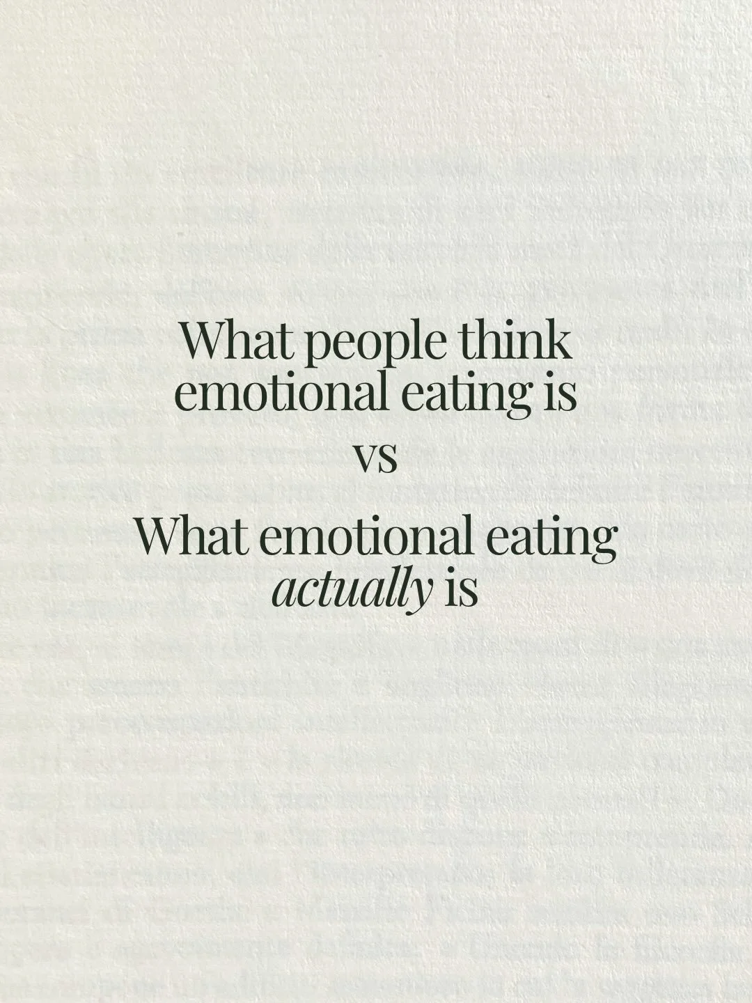What people think emotional eating is vs what it actually is 👇🏻

The narrative we&rsquo;ve all heard that emotional eating is painted as a lack of willpower or &ldquo;being out of control&rdquo;. Let&rsquo;s bin that right now.

Here&rsquo;s what e