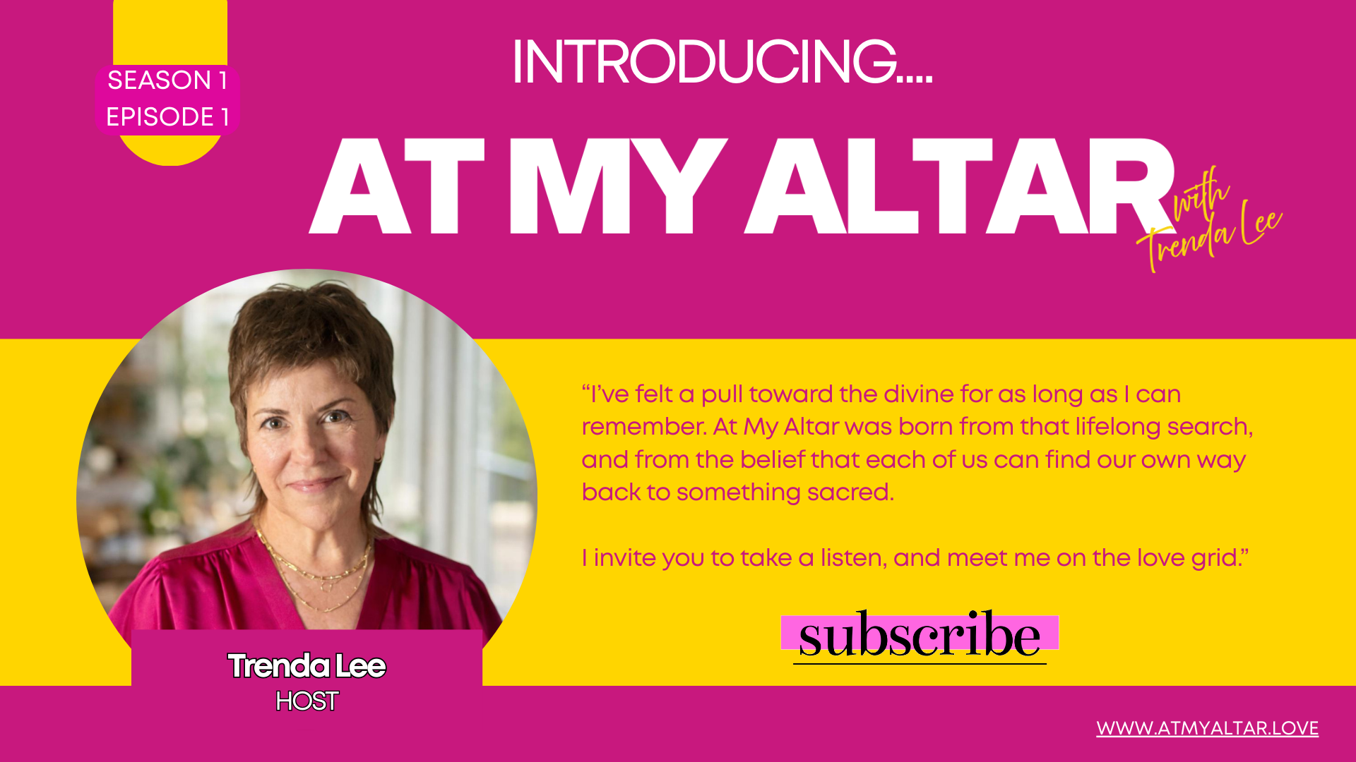 Season 1 Episode 1: Welcome to At My Altar with Trenda Lee