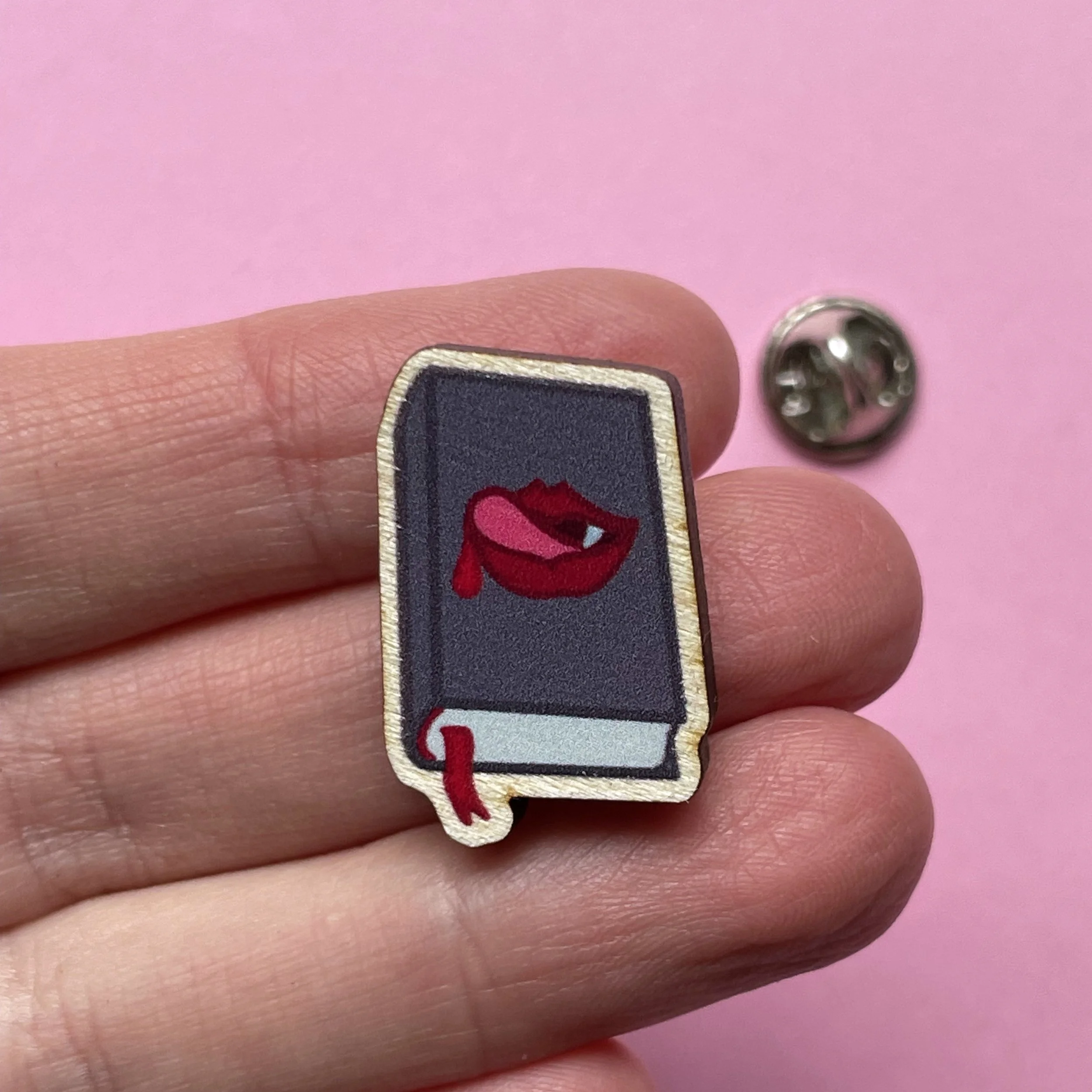 Vampire Mini Book Wooden Pins - 1” Vampire Romance Eco-Friendly Pins