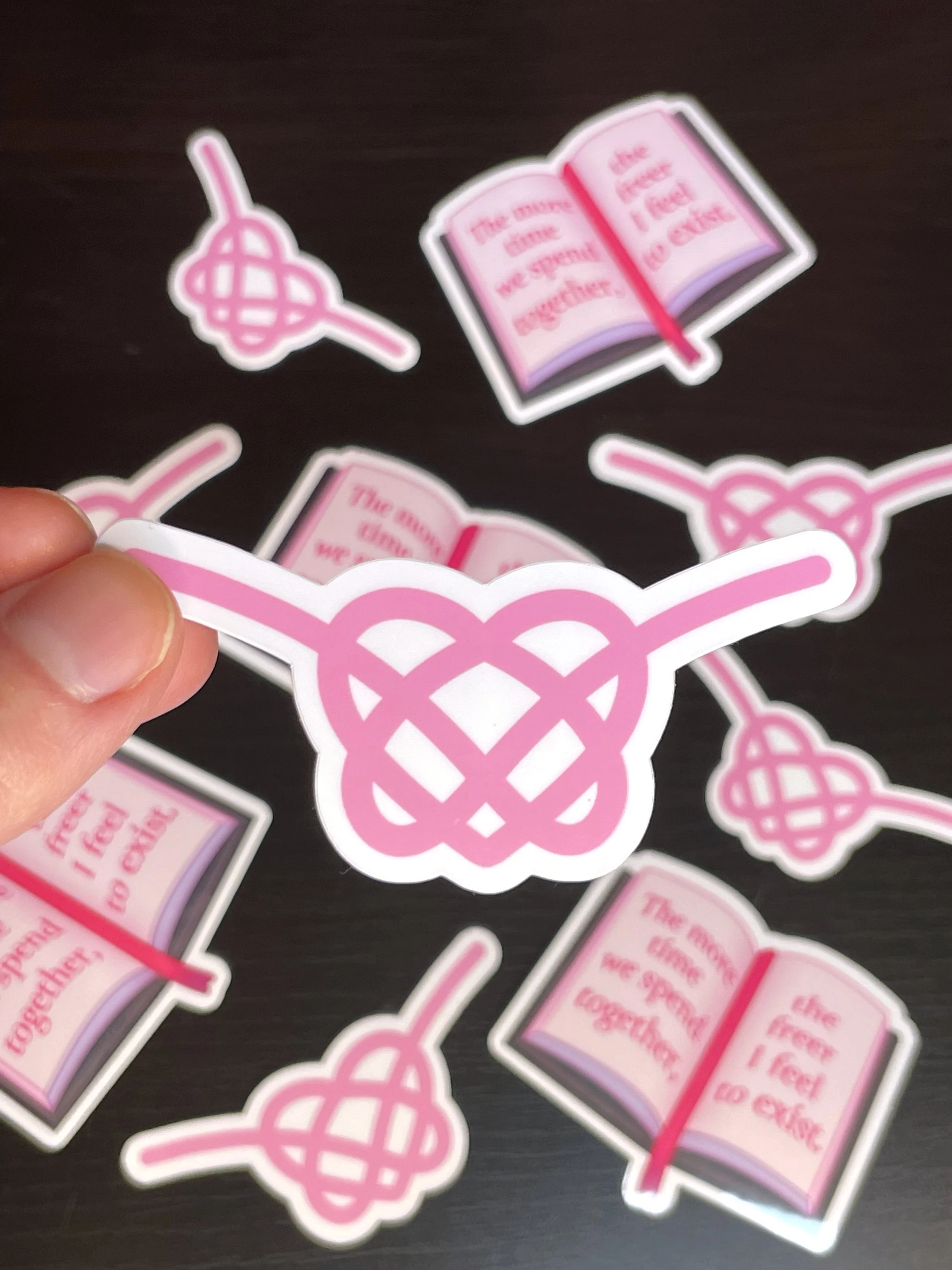 Heart Knot Sticker - Romantic Waterproof Stickers
