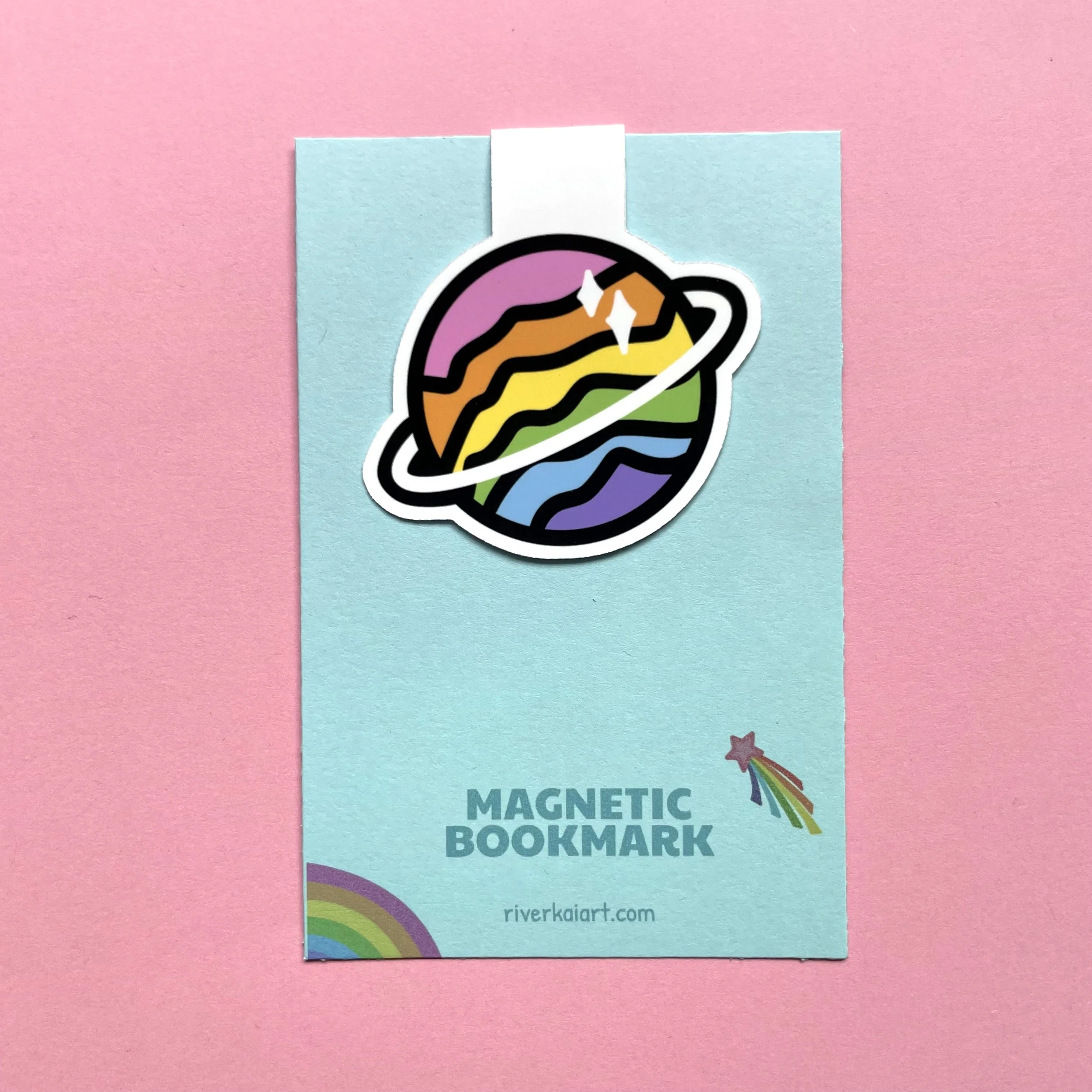 Rainbow Planet Magnetic Bookmark - Space-Themed Bookmarks