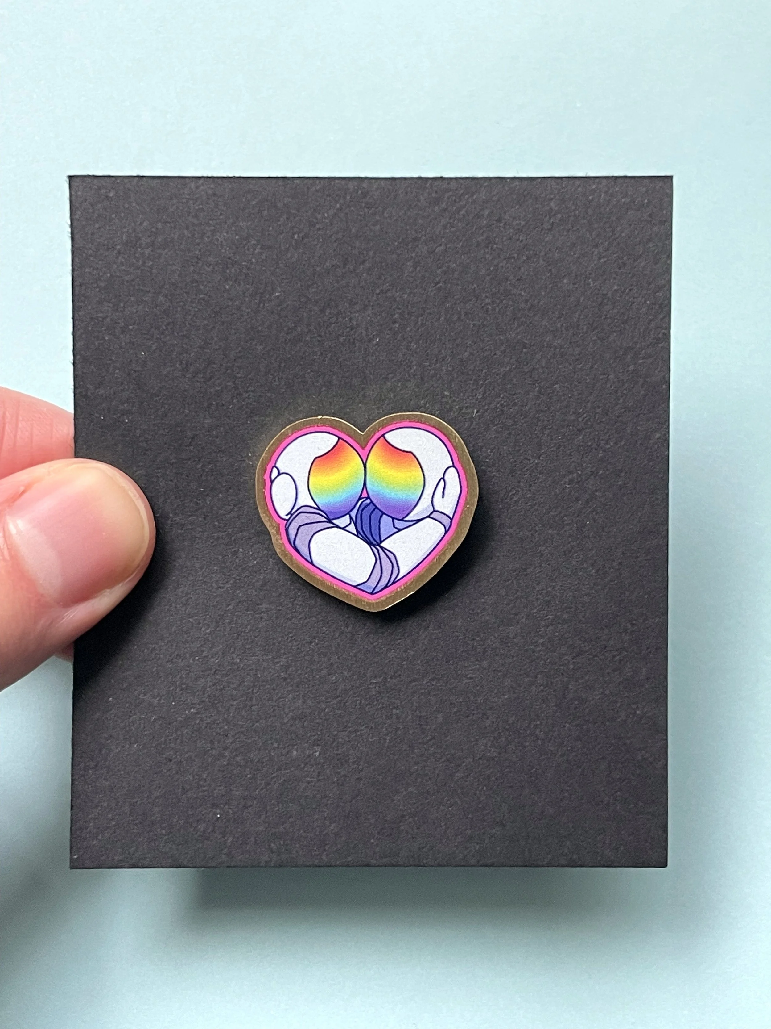 Astronaut Heart Metal Pin - 1" Space-Themed Pins, Recycled Brass