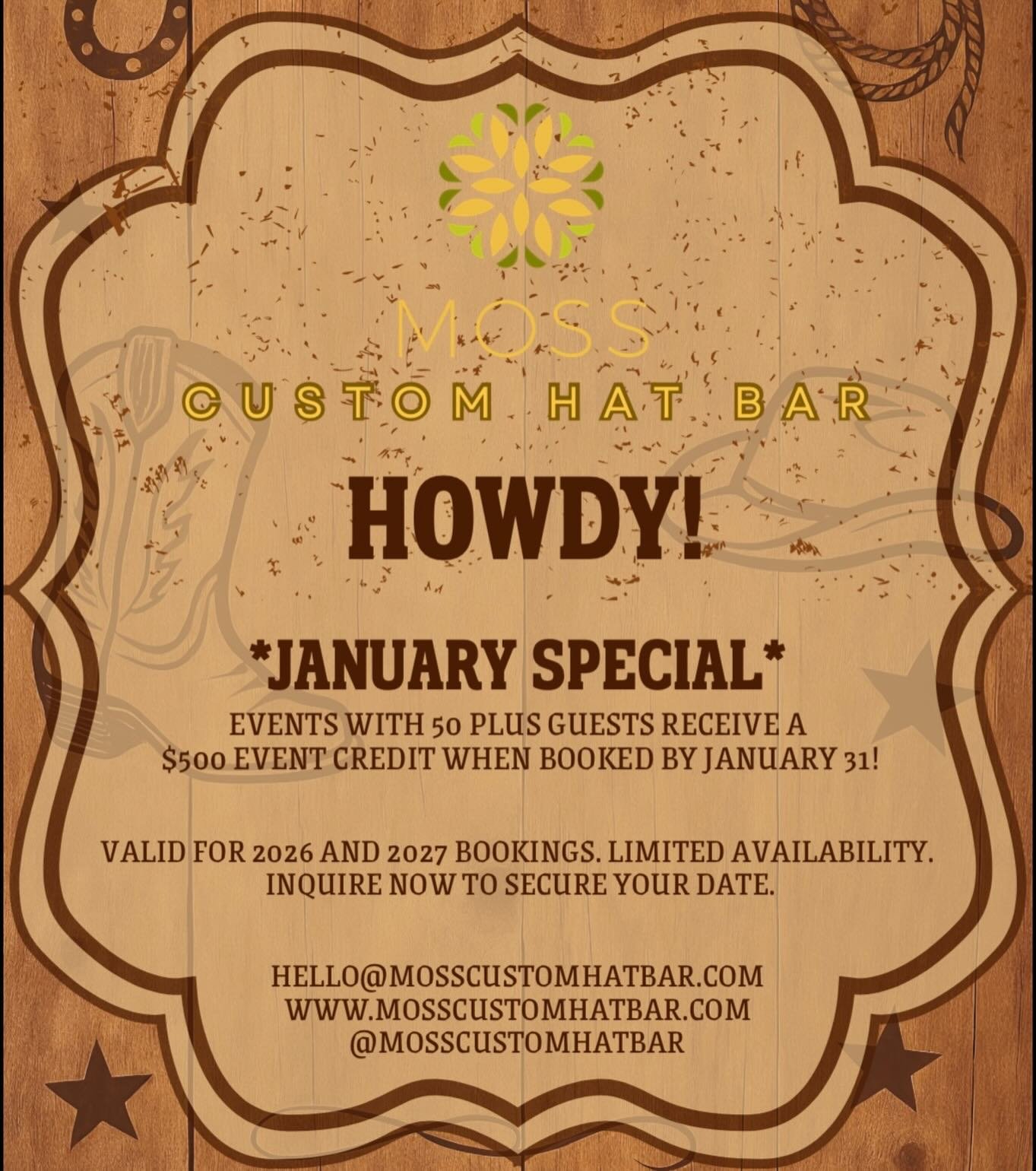 Colorado wedding planners, this one&rsquo;s for you.

Moss Custom Hat Bar is Colorado&rsquo;s premier luxury, interactive hat bar experience for weddings, welcome parties, rehearsal dinners, and private celebrations across Aspen, Vail, Beaver Creek, 