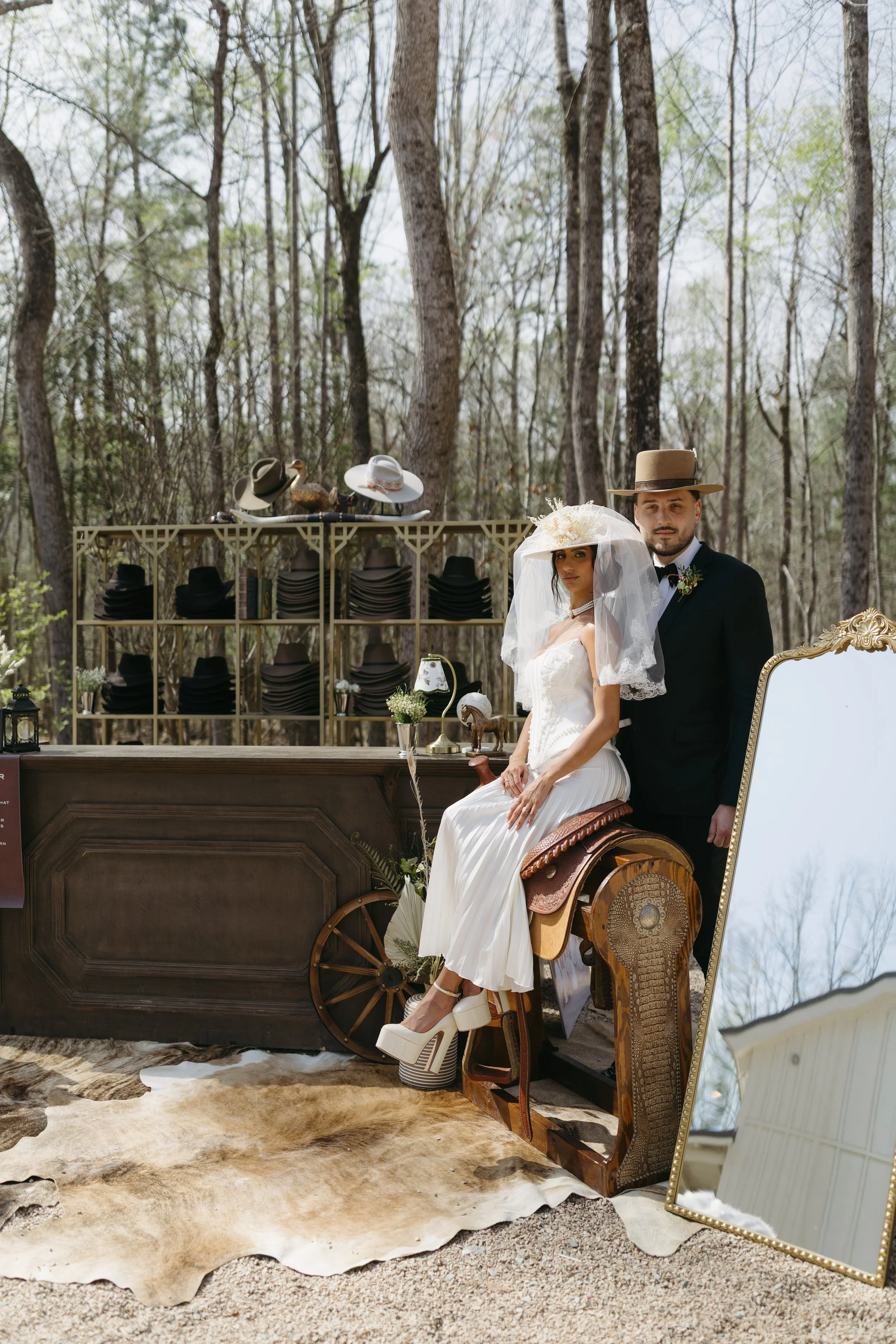 Custom bridal hat, custom hat bar, custom groom hat
