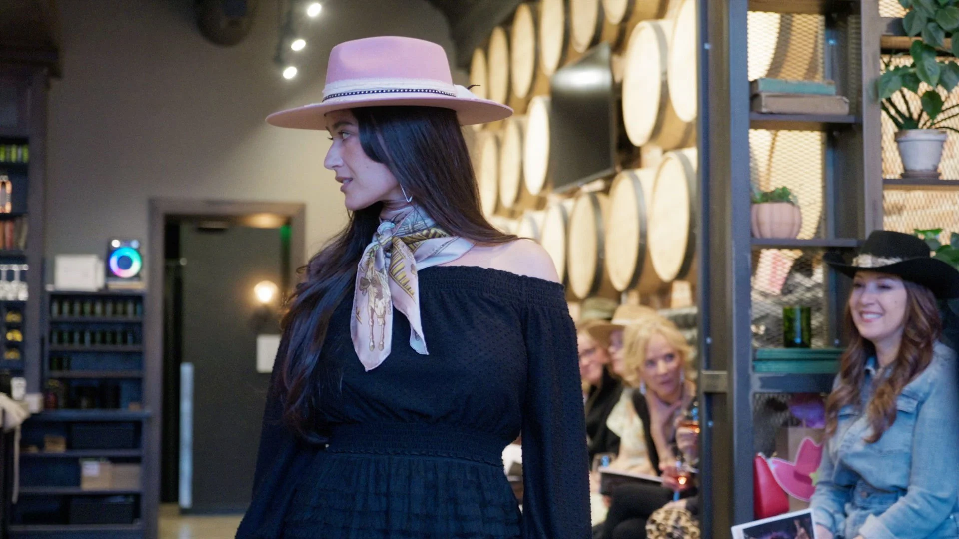 Moss Custom Hat Bar setup at Brim to Barrel showcasing an elevated accessory and branding experience for VIP guests.