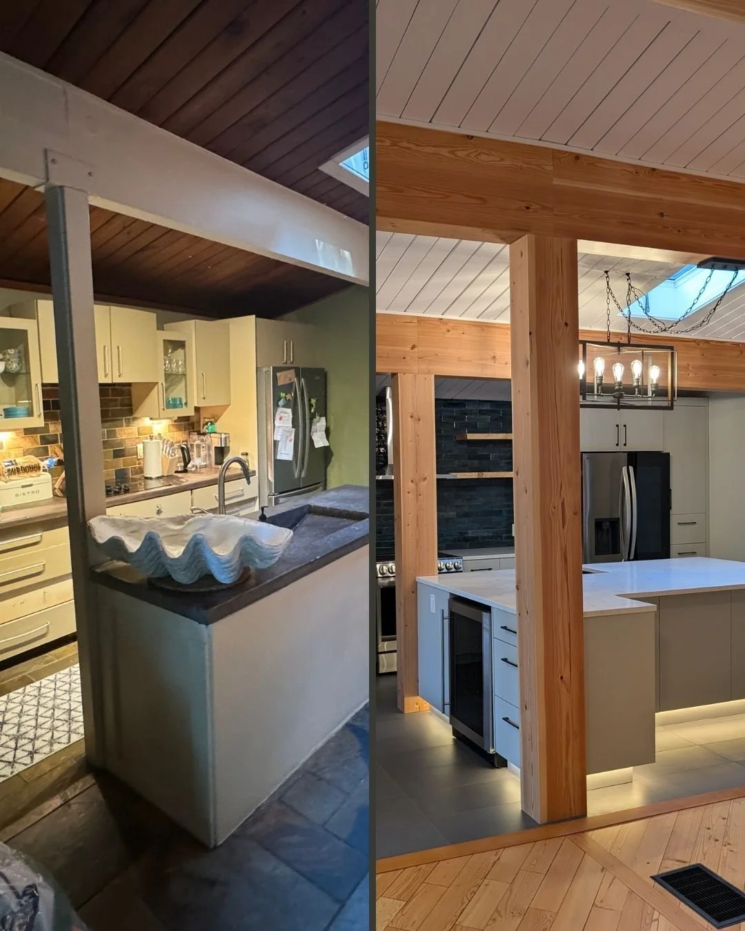 Before and after: brightening up the kitchen while creating more character.
