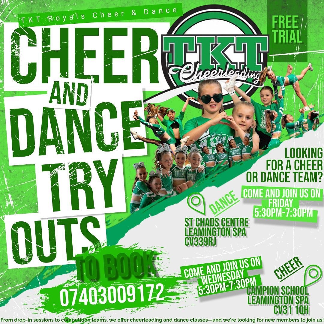 π£ JOIN THE TKT ROYALS FAMILY! πβ¨
We’re now recruiting cheerleaders and dancers of all ages for the new season! Whether you’re looking to compete on stage or just want to have fun and build confidence, there’s a place for YOU at TK