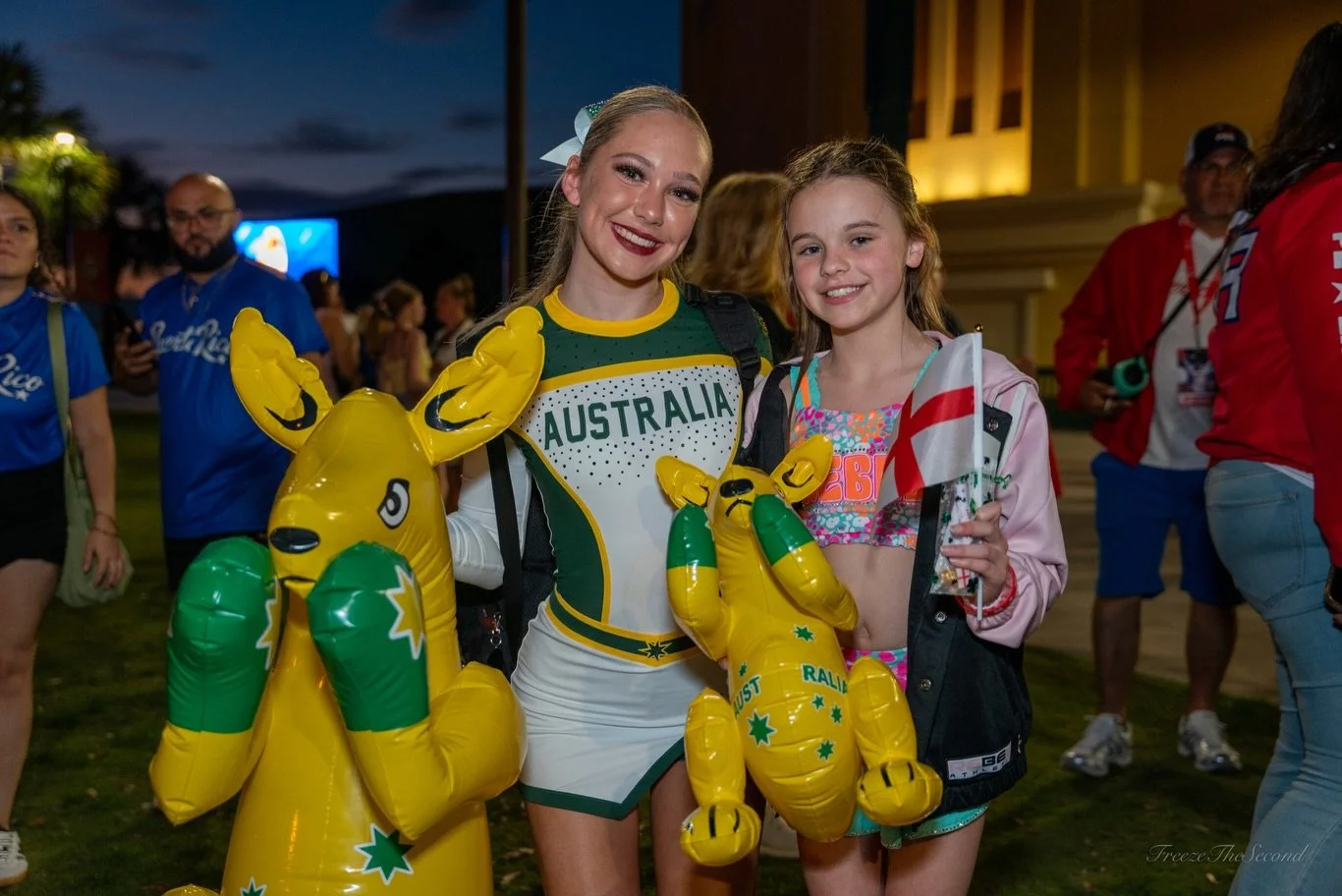 ✨ Cultural Exchange Night ✨🌍🎀

Our girls had an unforgettable time at the Cultural Exchange Opening Ceremony for the World Cheerleading Championship! 💫

Athletes from countries all around the world came together in front of the iconic ESPN Globe t