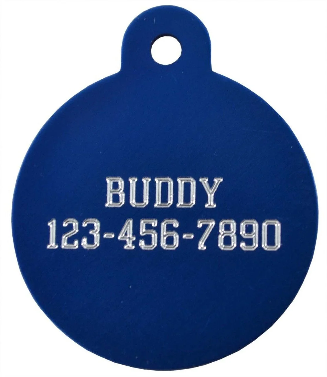 Large Circle Pet ID tag in blue
