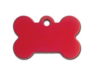 Red Bone Shaped Pet ID Tag