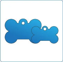 Large and Small Blue bone shaped pet id tag.