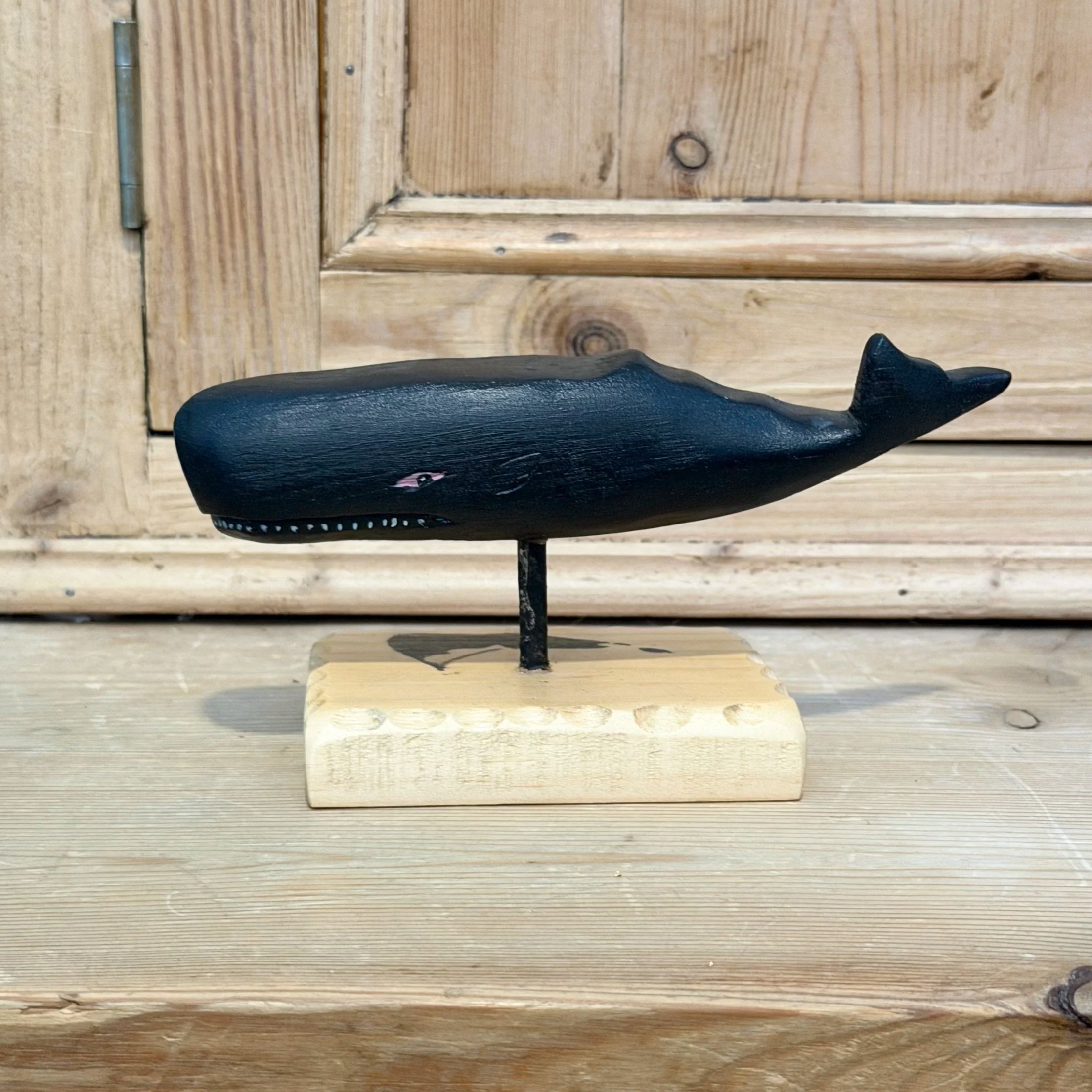 Black Sperm Whale Carving by Bill Sarni