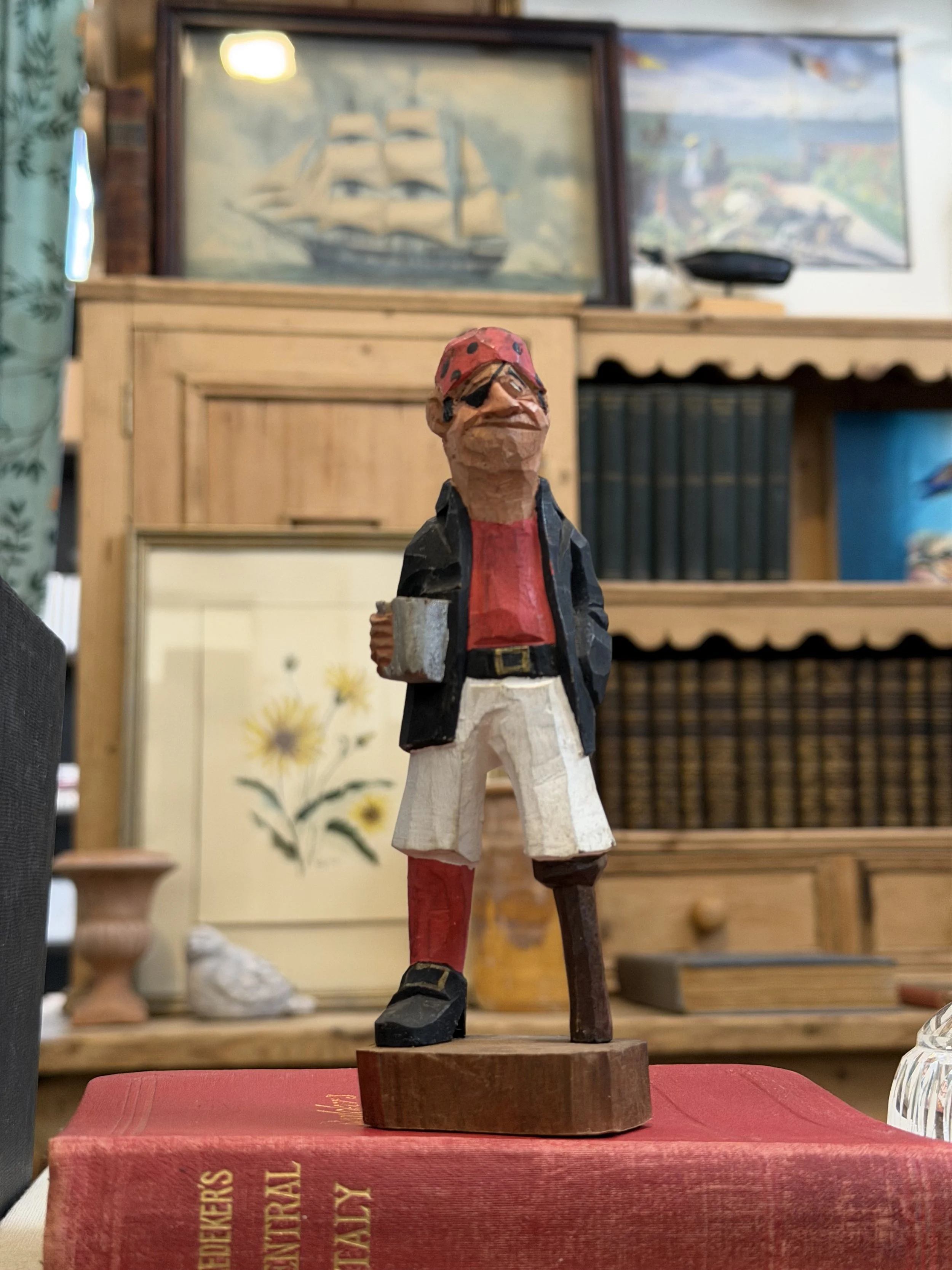 Vintage Hand-Carved Pirate Sailor Figure