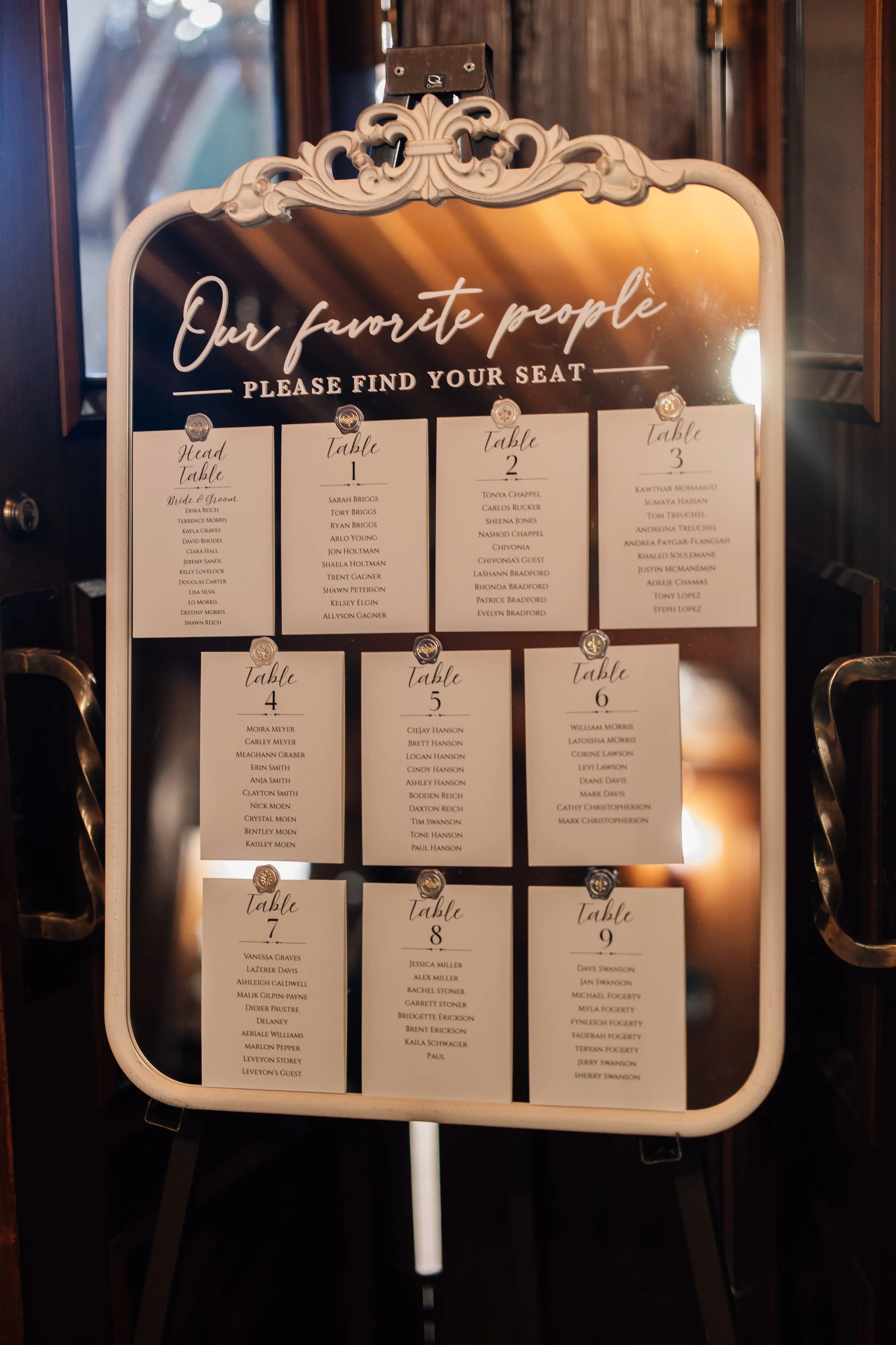 Mirror Seating Chart