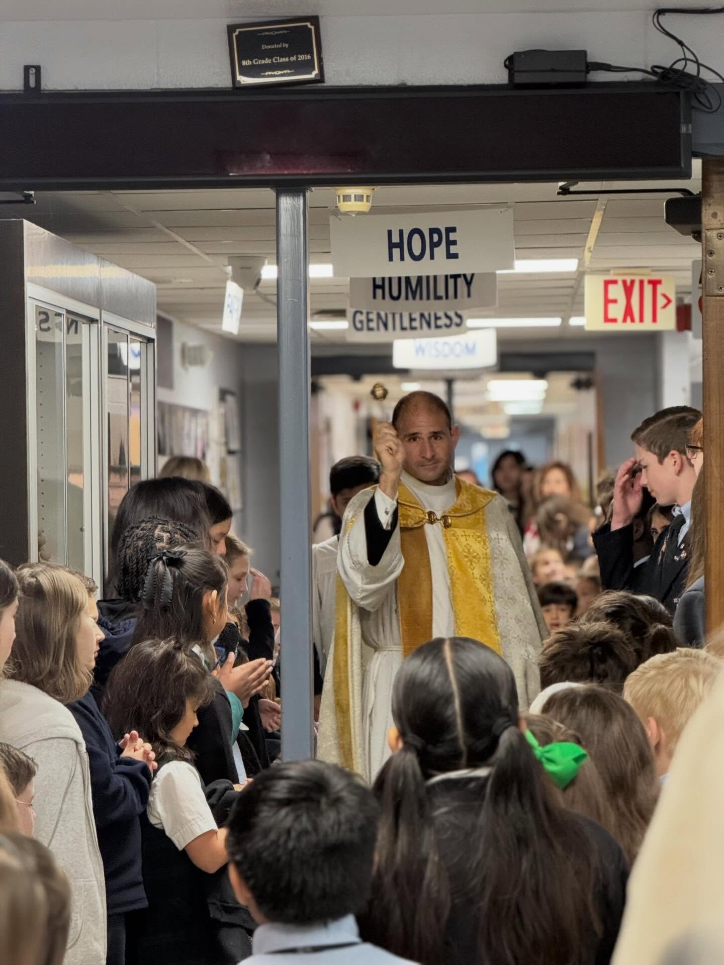 Before we headed into Spring Break, our school family paused for a special moment together. ✨

Father James gave a blessing over our students and school, and we celebrated with a simple treat &mdash; donuts and time together.

One of the sweetest mom