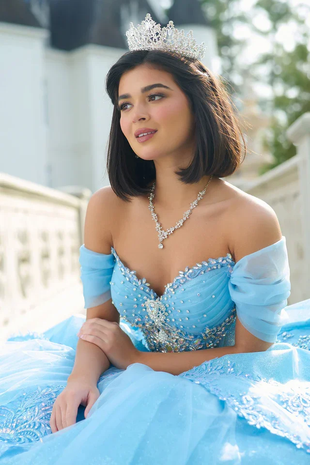 Classic light blue quince gown
