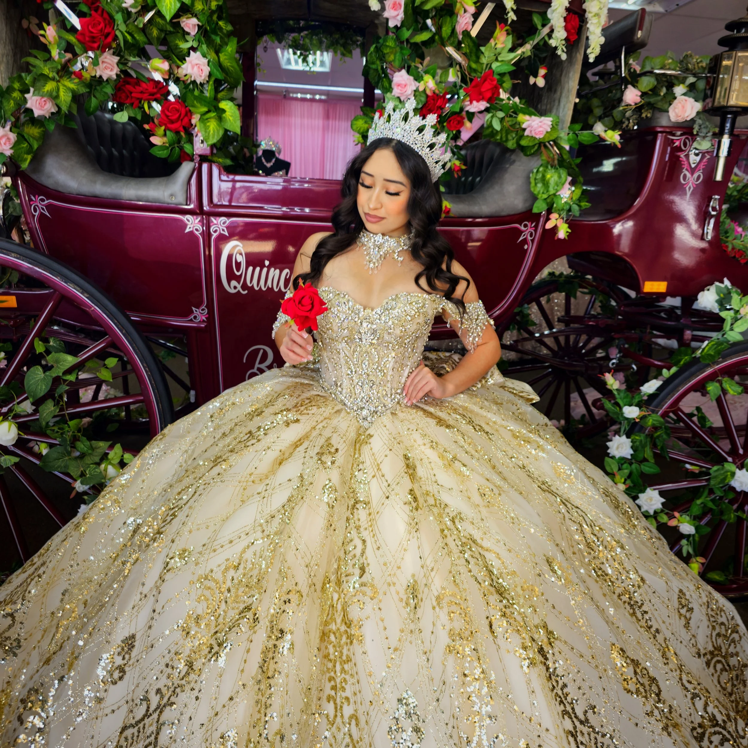 Champagne and Gold XV dress