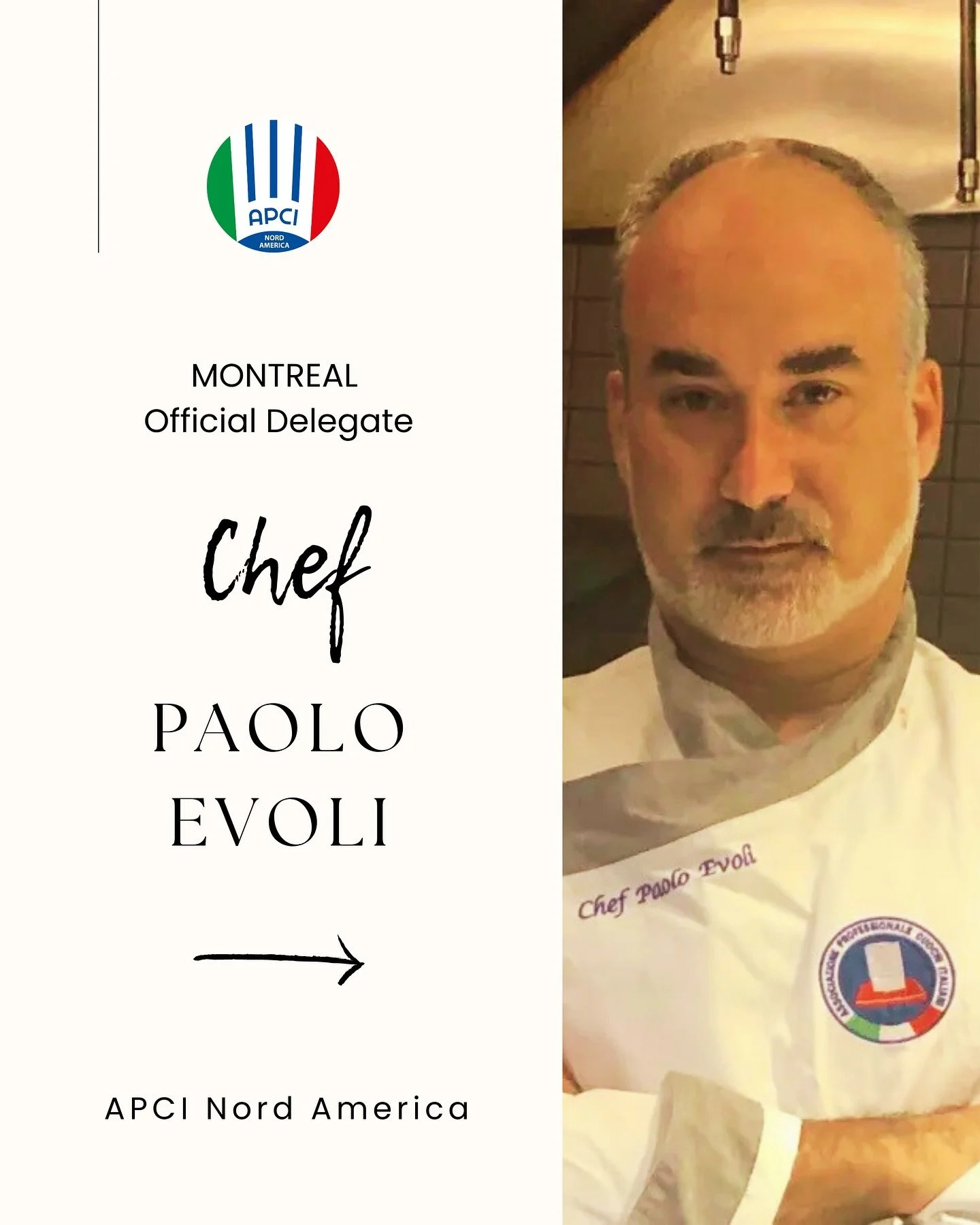 👨&zwj;🍳 Meet Chef Paolo Evoli, APCI North America&rsquo;s Official Delegate in Montreal 🇨🇦

Originally from Reggio Calabria, Chef Evoli brings the flavors and traditions of Southern Italy to Canada through his work in some of Montreal&rsquo;s mos