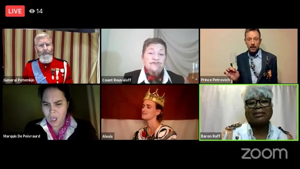 Appearing as Prince Petrovich in an online production of Wilde's "Vera; or, The Nihilists" with the rest of the Russian court: Mark Erson, Nancy Lindeberg, Maude Burke, Géraldine Dulex, and Cheryl Reeves-Hayes. Director: Everett Quinton.
