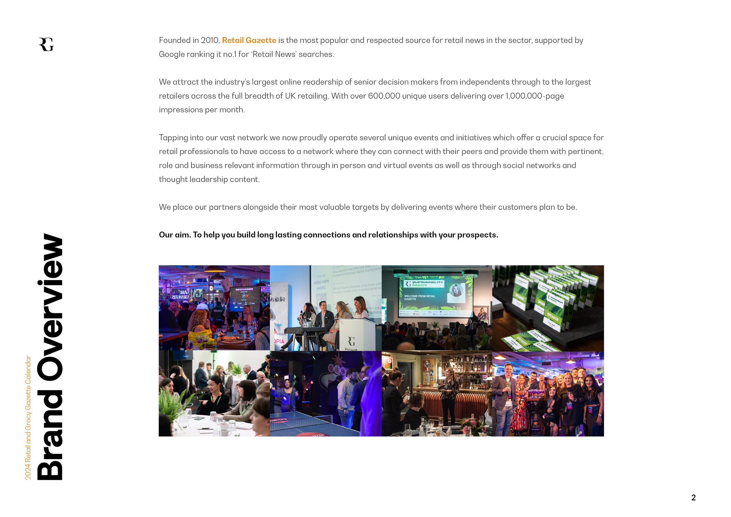 Collage of images from a retail industry event, including panels, networking, presentations, and attendees.