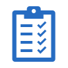 Icon of a clipboard with a checklist