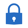 Blue padlock icon representing security or privacy.