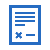 Icon of a receipt with a checkmark and crossed-out price.