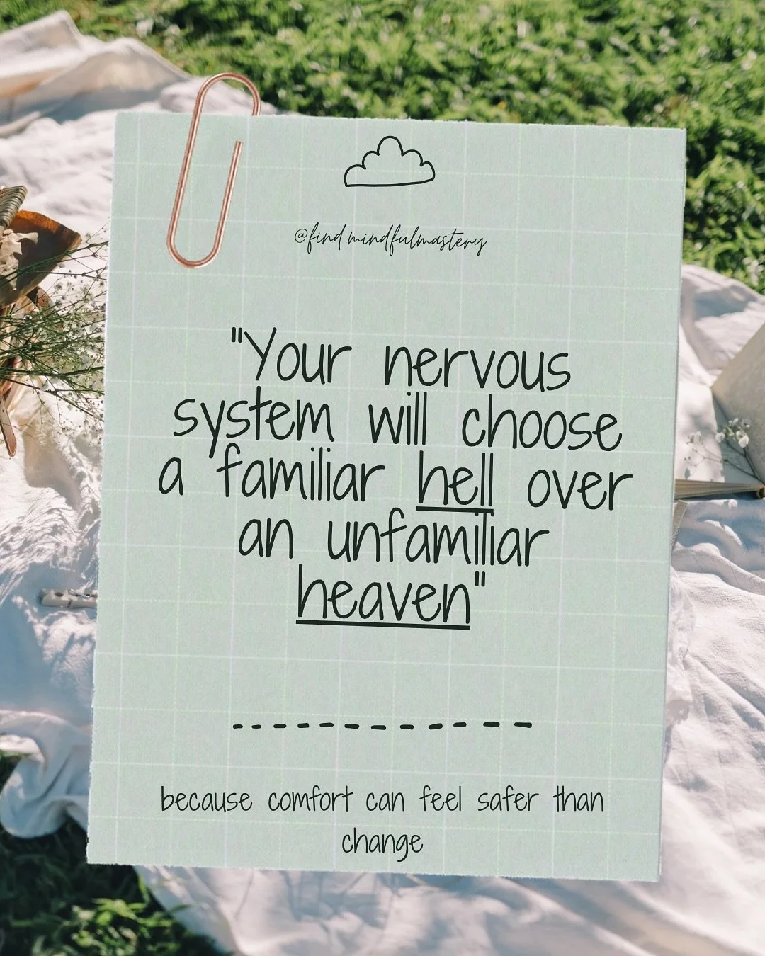 Your brain&rsquo;s not broken for wanting what&rsquo;s familiar &mdash; it&rsquo;s protecting you.
But safety and peace aren&rsquo;t always the same thing.
Rewiring your nervous system takes practice, patience, and tiny moments of stillness.
Start sm