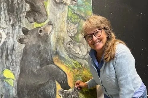 Blue Hill artist readies her showcase mural at Maine museum