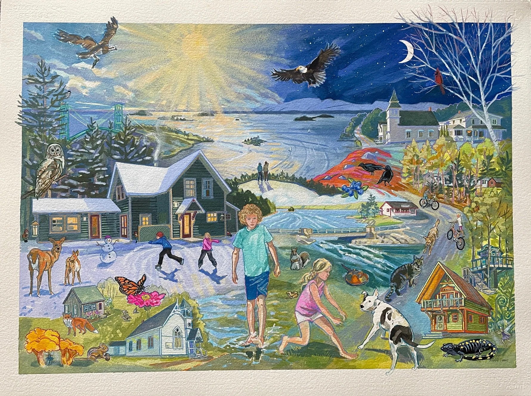 A painting, a poem and a song get together at Reversing Falls Sanctuary celebration