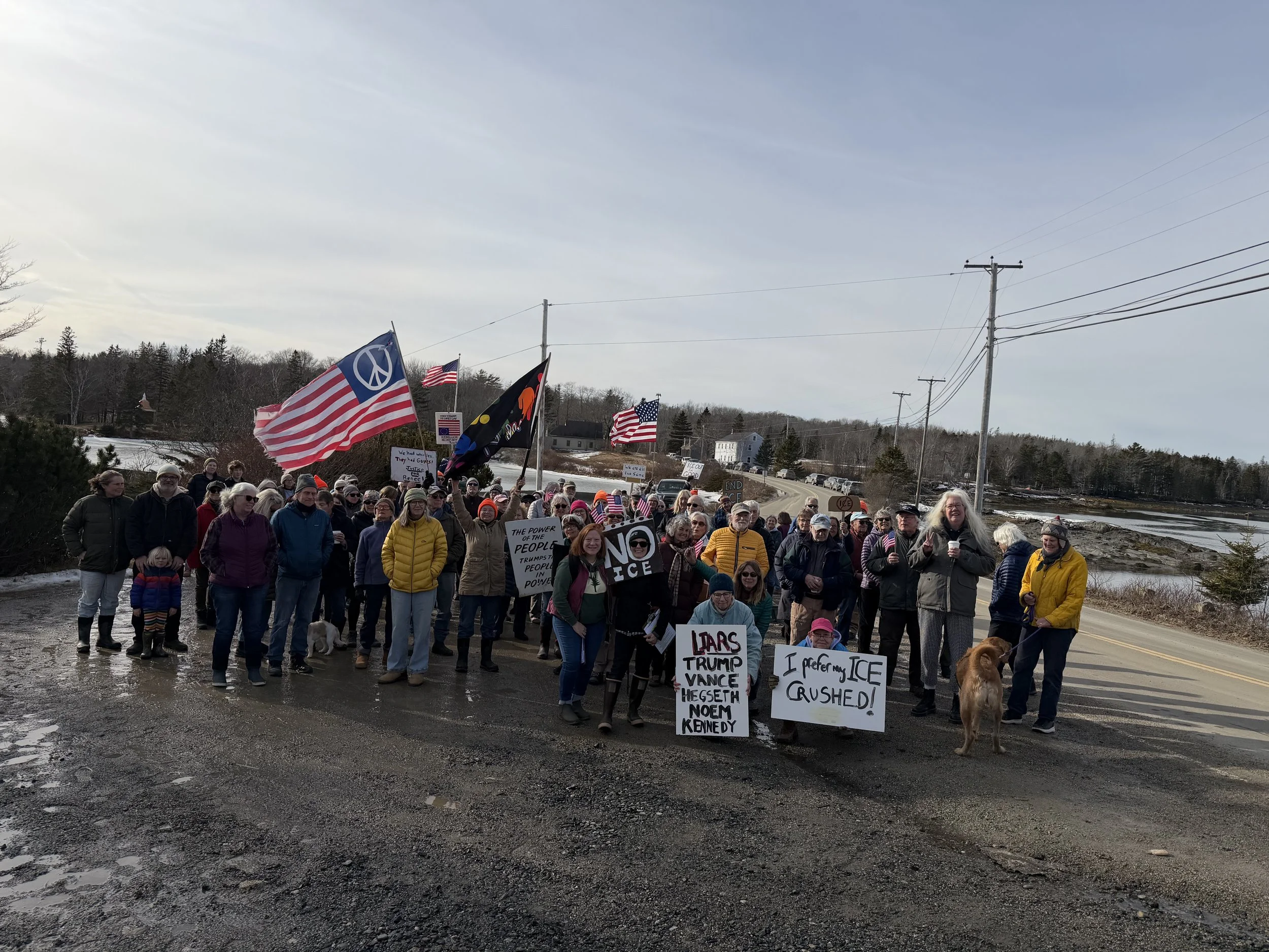 Dozens gather for anti-ICE protest after shooting