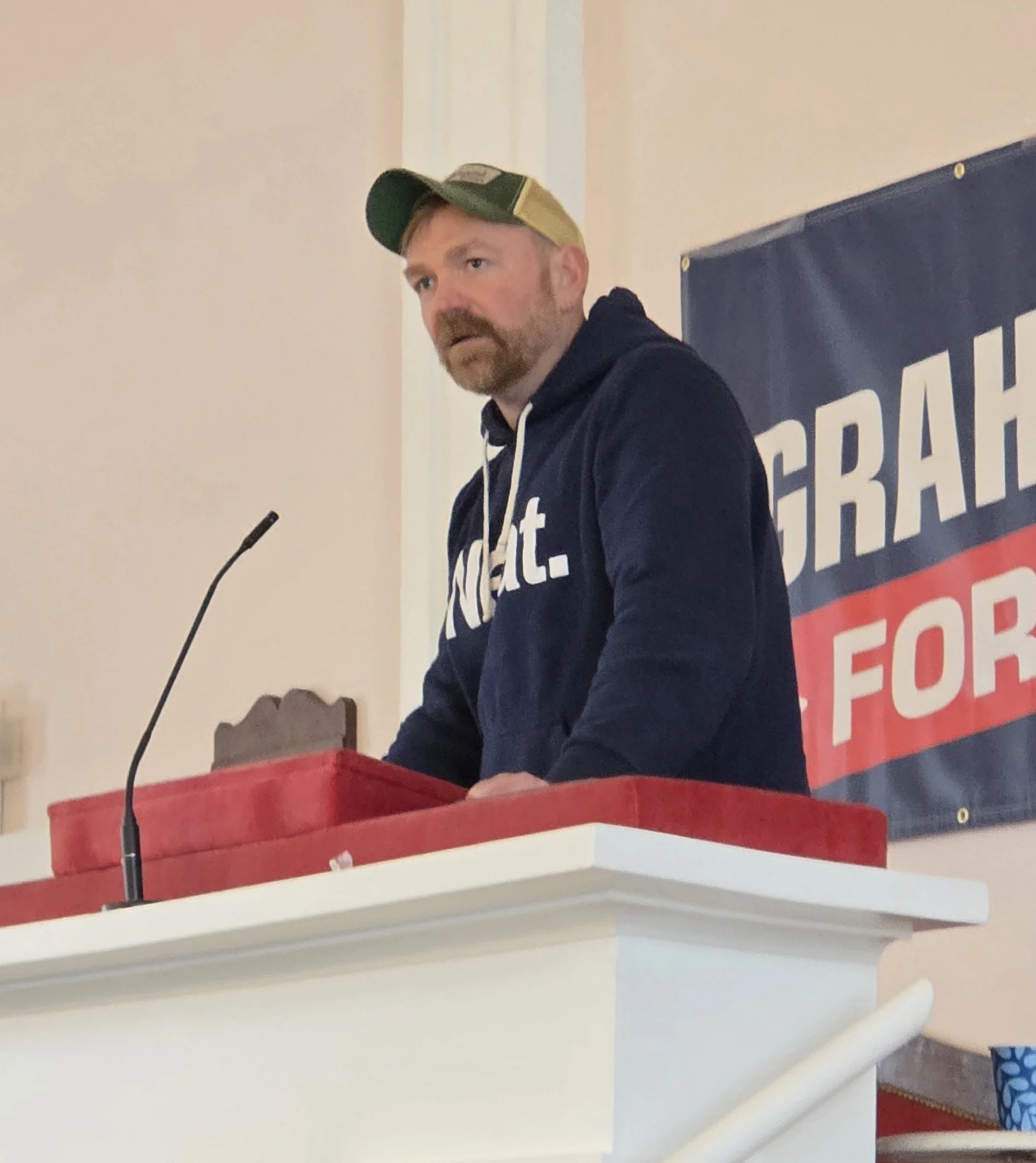 Graham Platner makes campaign stop in Castine