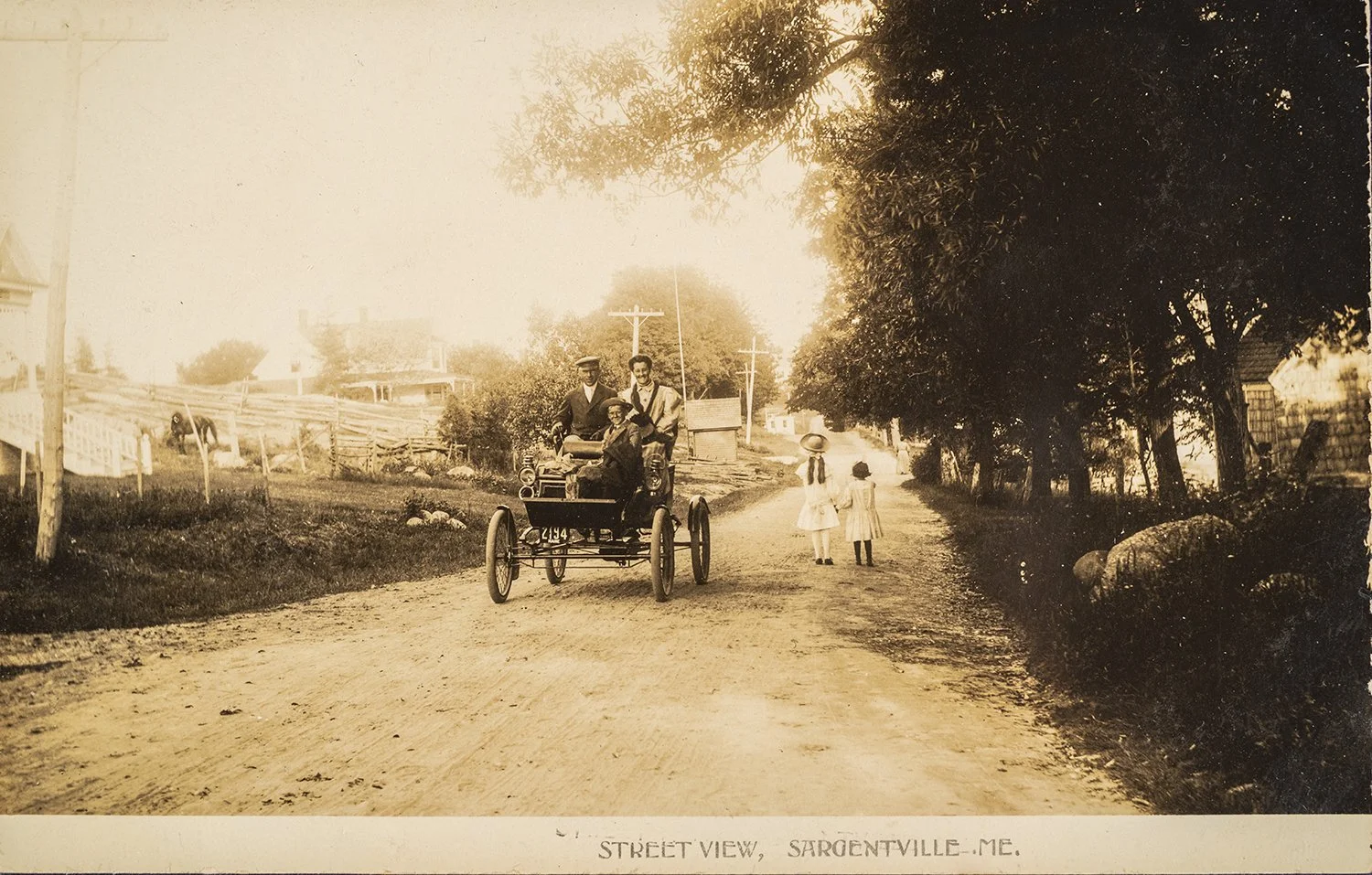 "Busy" street scene in Sargentville