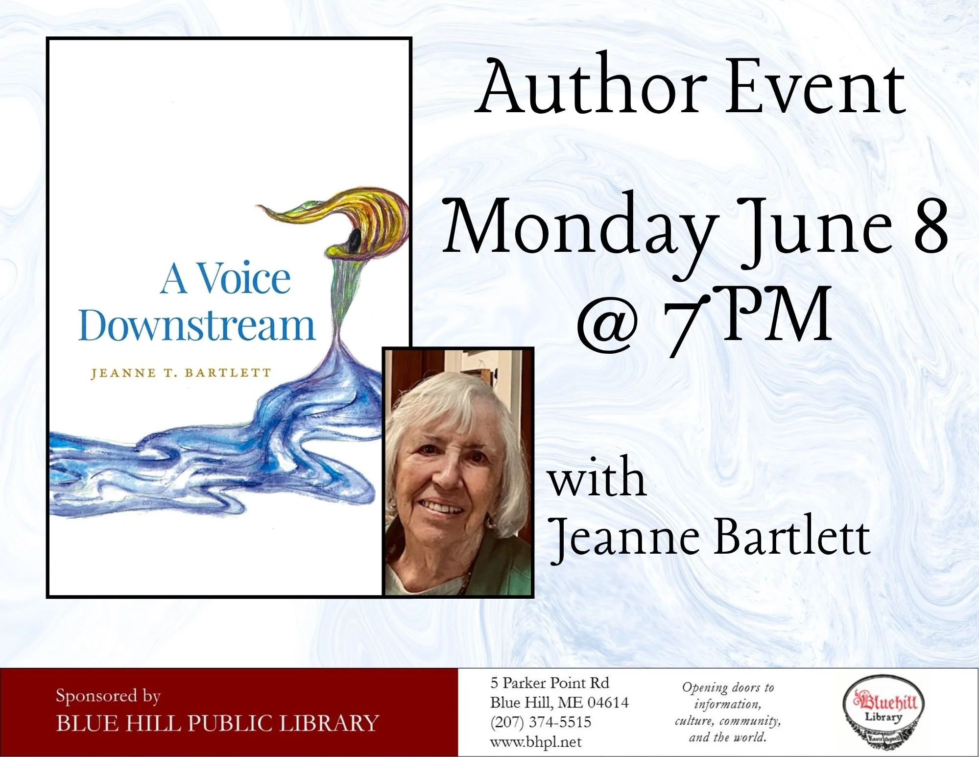 Author Event: Jeanne Bartlett, “A Voice Downstream”