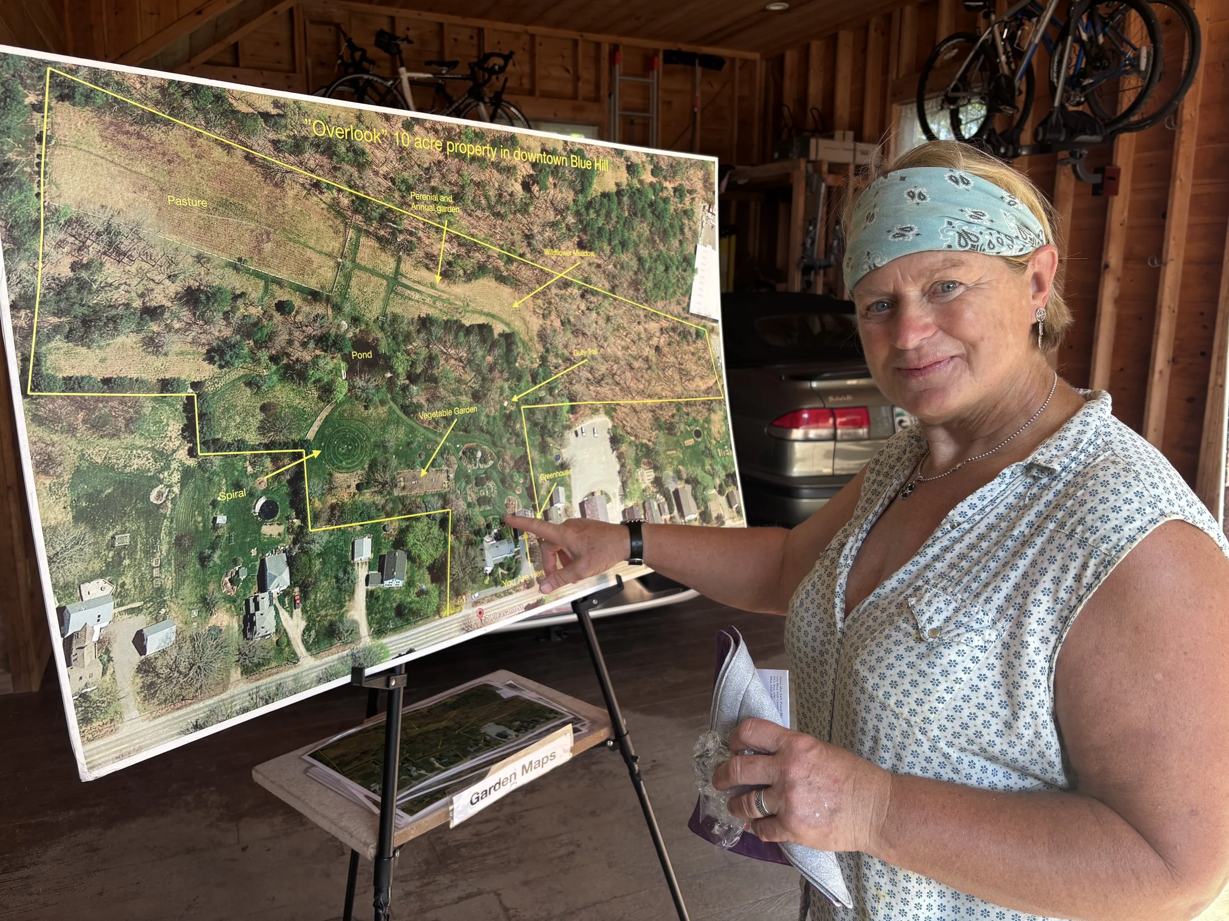 Clapp shows a map of the Overlook gardens.