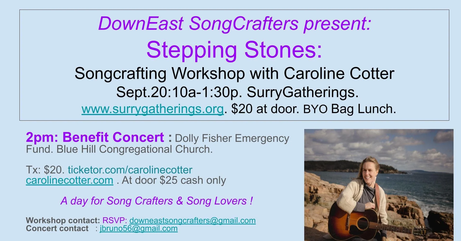 Stepping Stones: SongCrafting Workshop with Caroline Cotter