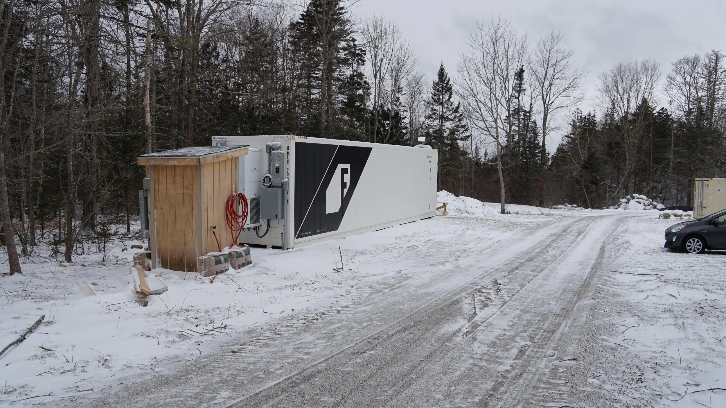 The outside of a freight farm. Photo courtesy of The Good Table Foundation 