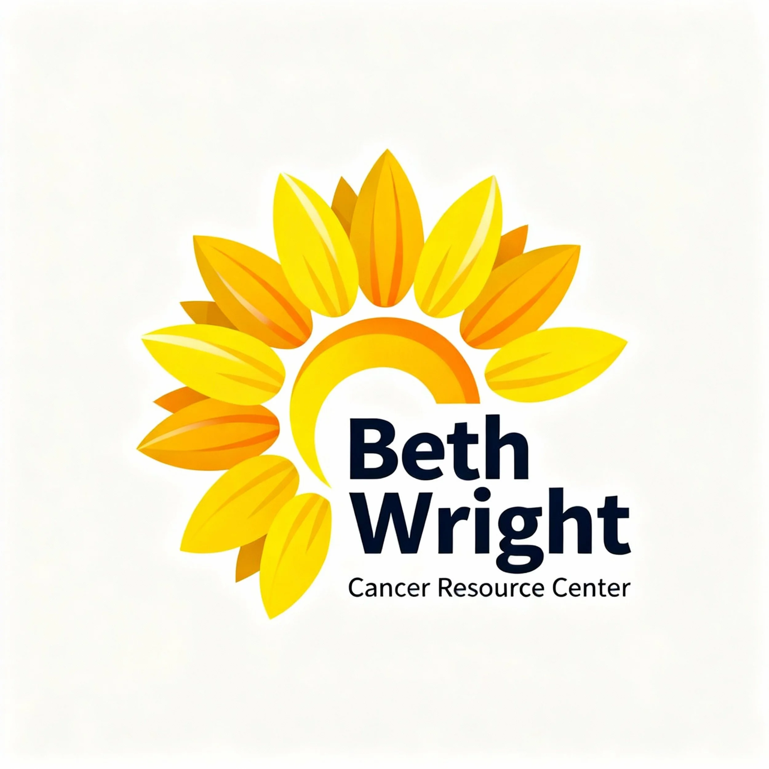 Logo of Beth Wright Cancer Resource Center with a sun and leaf design
