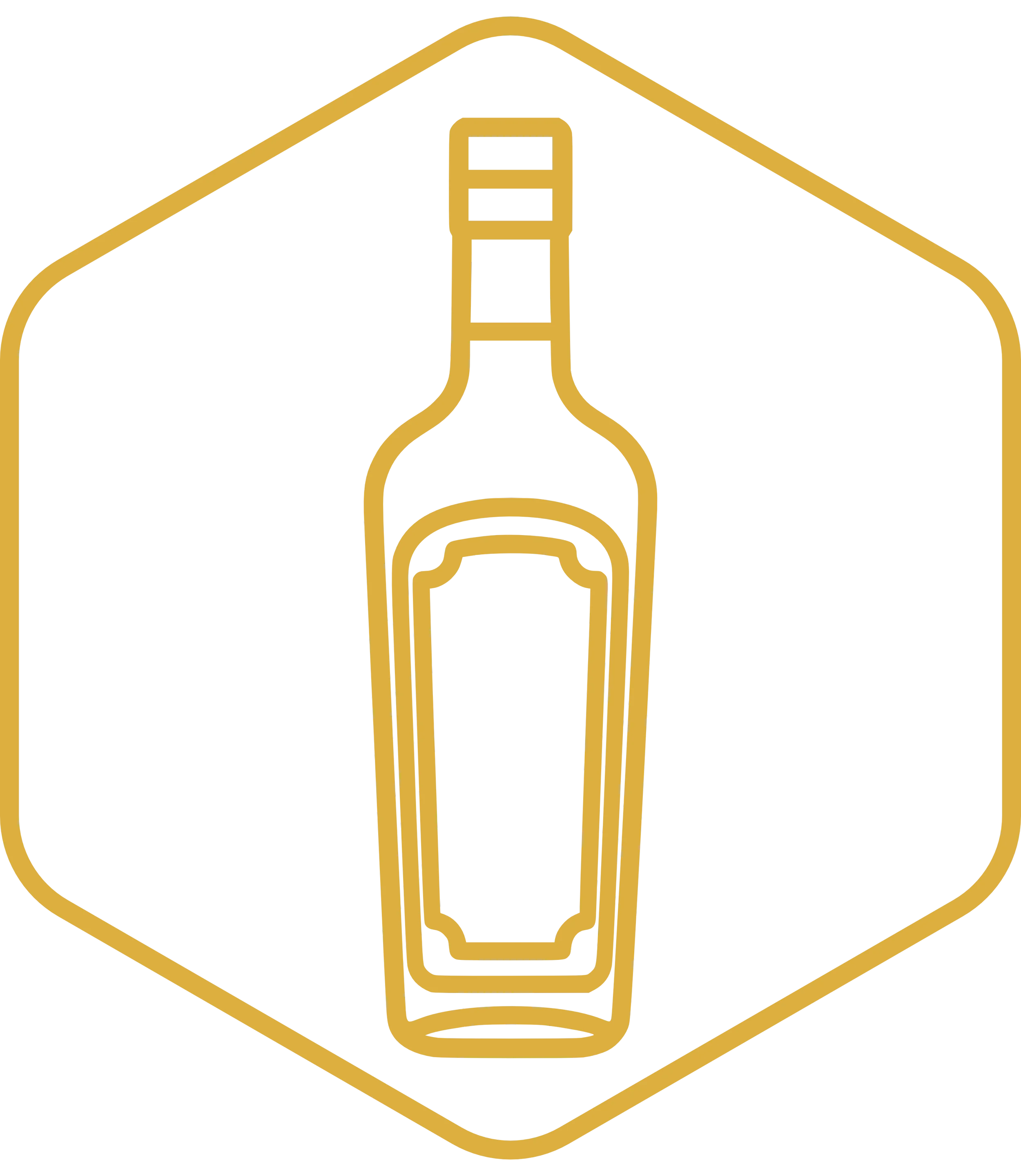 Line drawing of mead bottle, diagram part 6.