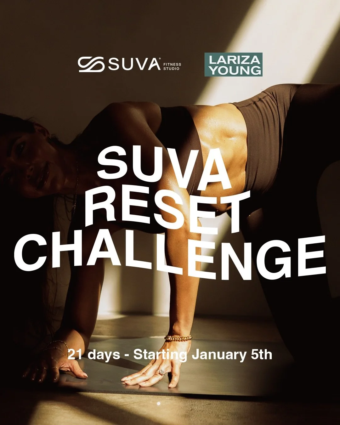 New year. Clear intention. ✔️⁠
⁠
The Suva Reset Challenge is 21 days of showing up for yourself. With structure, support, and intentional movement led by instructor @larizayoungfit 
⁠
FREE for members / Open to non-members.⁠
Reserve your spot via the