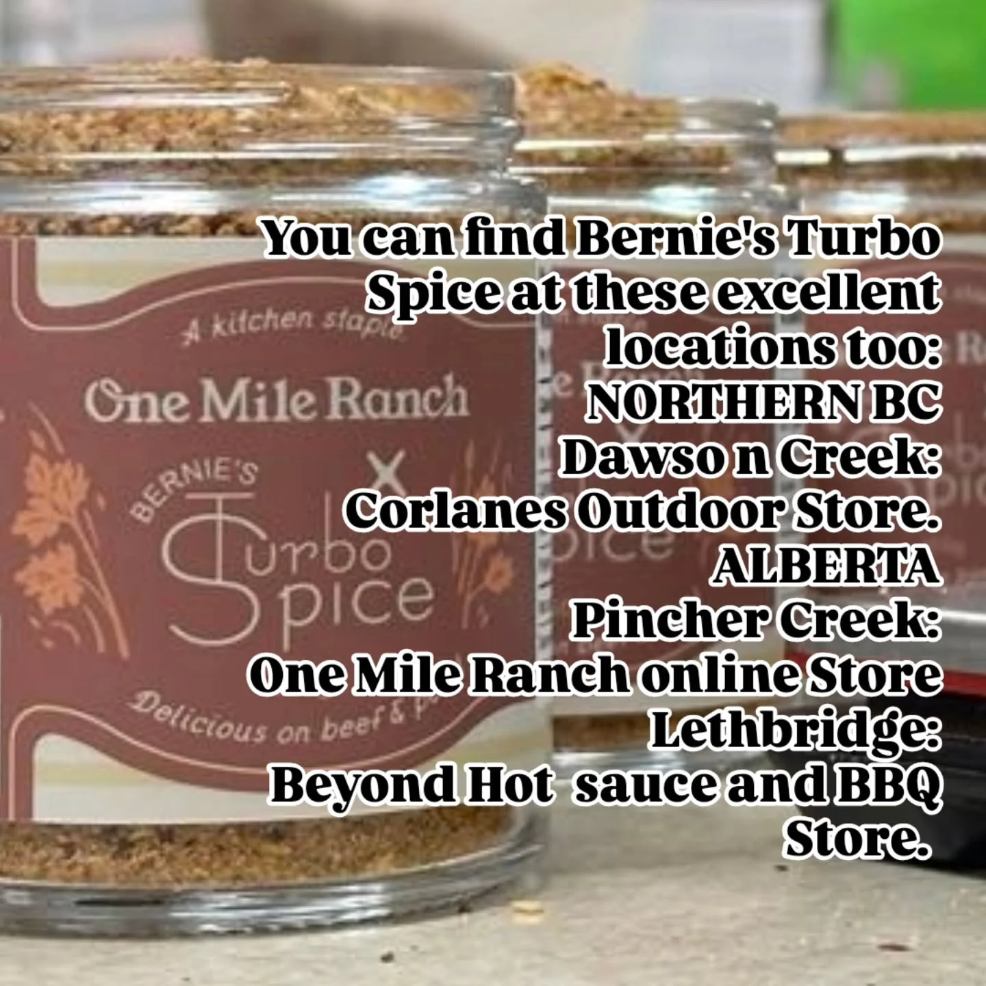 This final list highlights our connections out in Southern Alberta and Northern BC. @onemileranch @beyondhot.ca @corlanesportinggoods.pg 
#shopalberta #hotsaucesandseasonings
