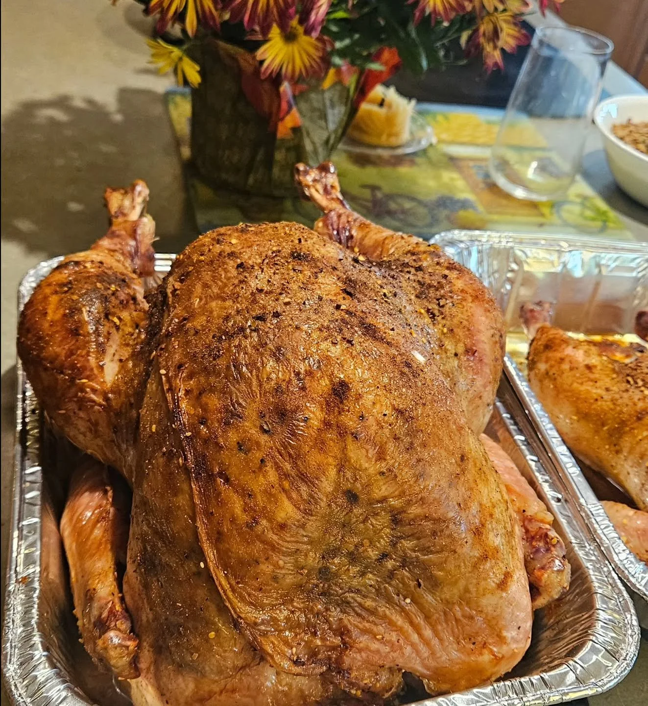 It may not be the traditional flavor for a turkey, but once Bernie has seasoned this bird with Turbo Spice and slow roasted it on the pellet grill, we all enjoy every bite of it. Hoping  you enjoy a wonderful Thanksgiving Day enjoying delicious food 