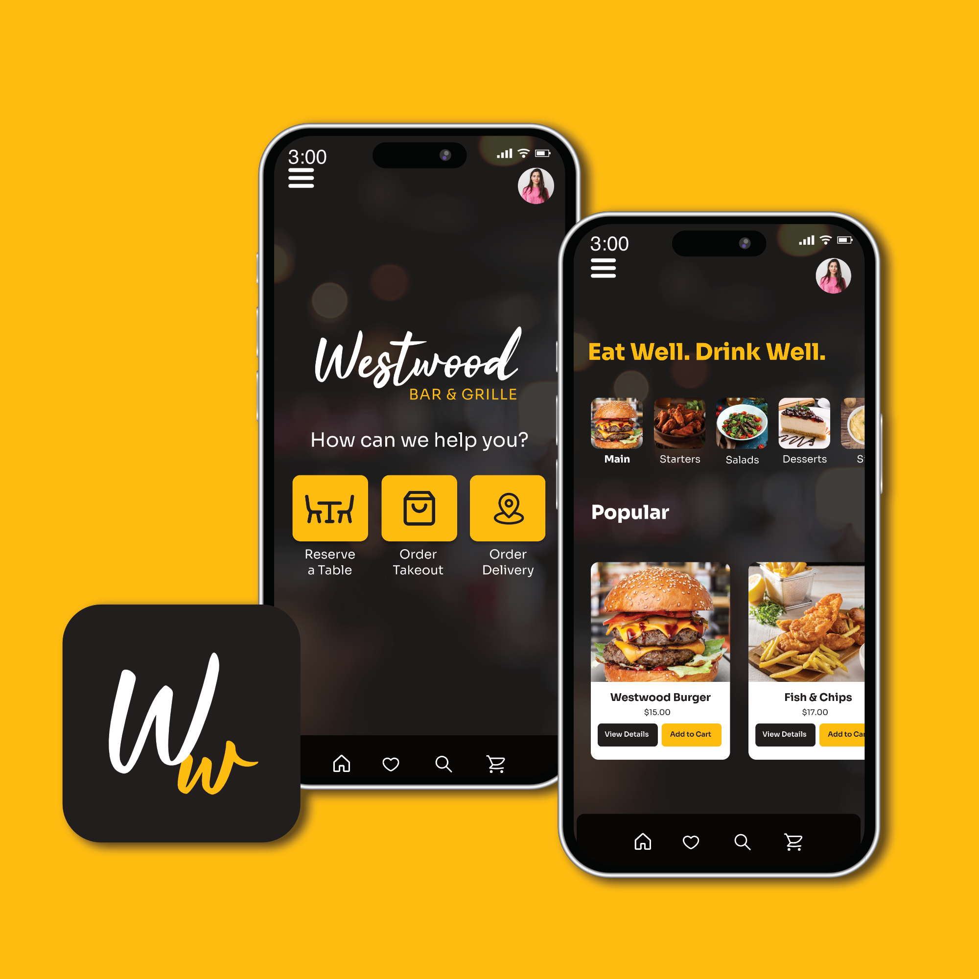 Westwood Bar & Grille App Design