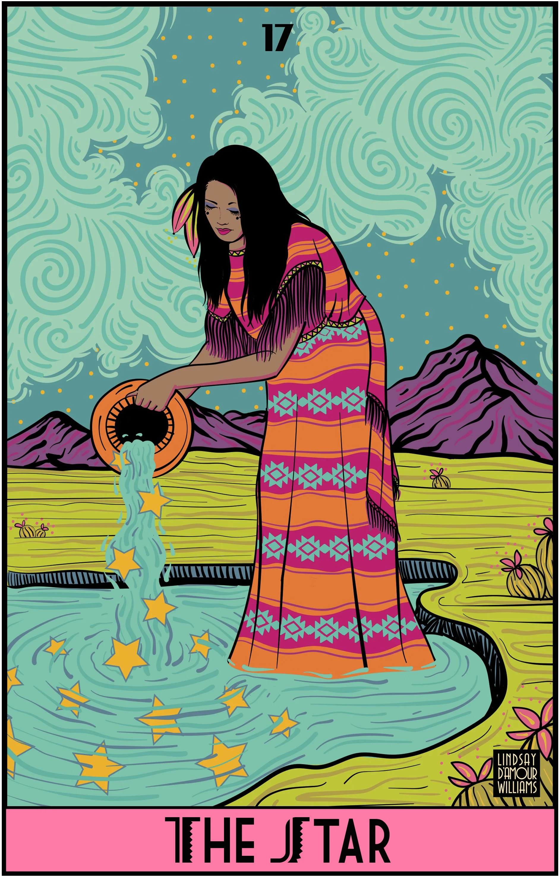 Desert Illuminations Tarot deck cover - mystical Southwestern tarot artwork by Lindsay D. Williams, featuring vibrant desert symbolism and visionary illustration.