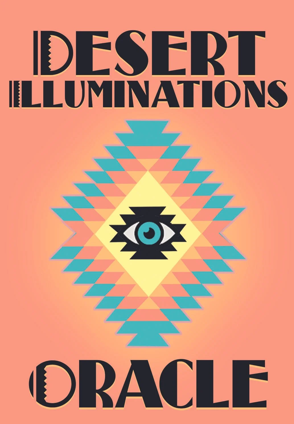 Desert Illuminations Oracle deck cover - mystical desert oracle artwork, Southwestern visionary art by Lindsay D. Williams