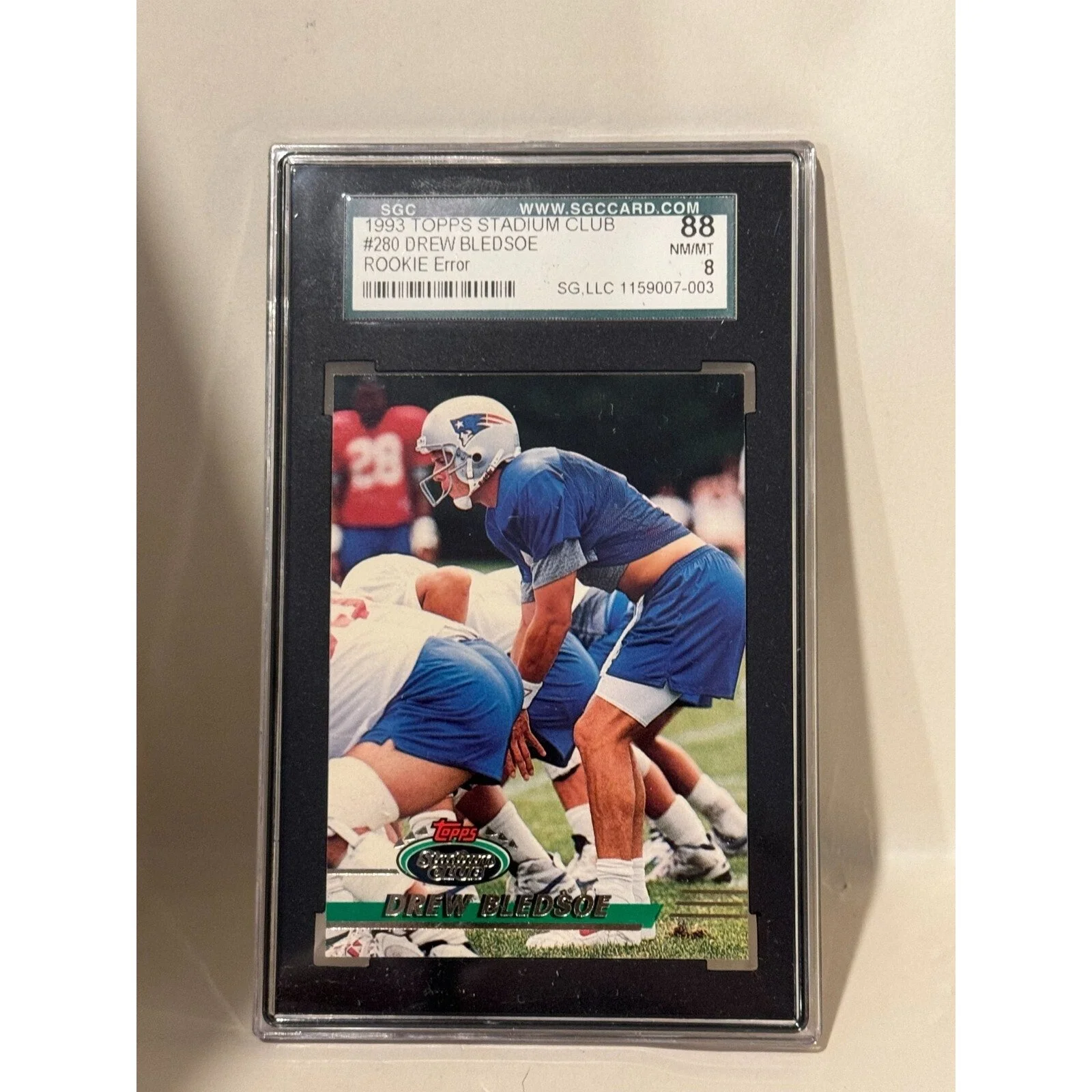1993 Topps Stadium Club NFL Drew Bledsoe #280 "Error Card" SGC NM/MT