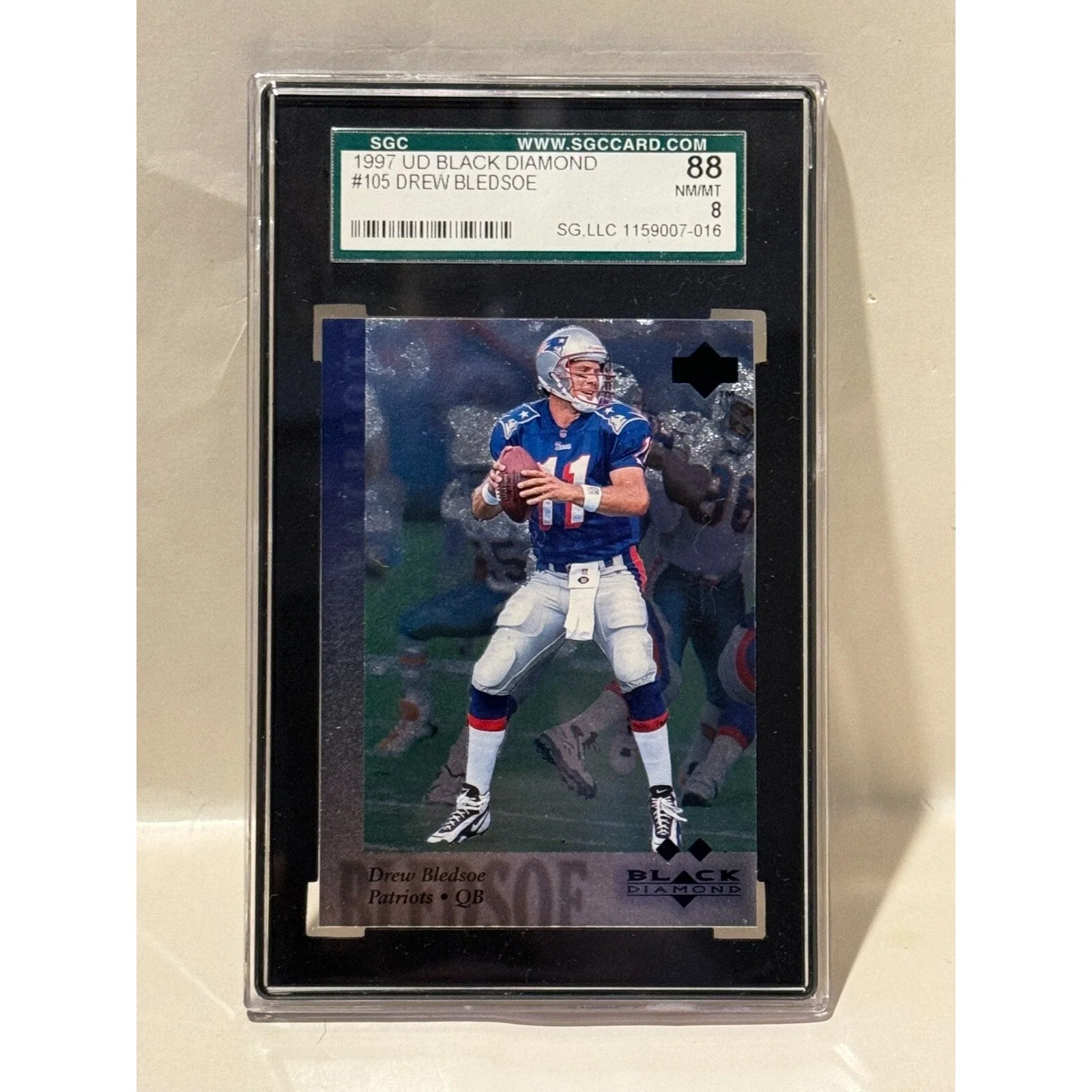 1997 Upper Deck NFL Black Diamond Drew Bledsoe #105 SGC NM/MT